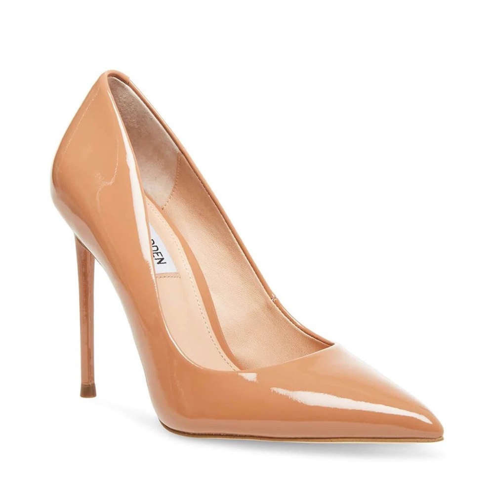 Steve Madden Vala Camel Patent Leather Pump